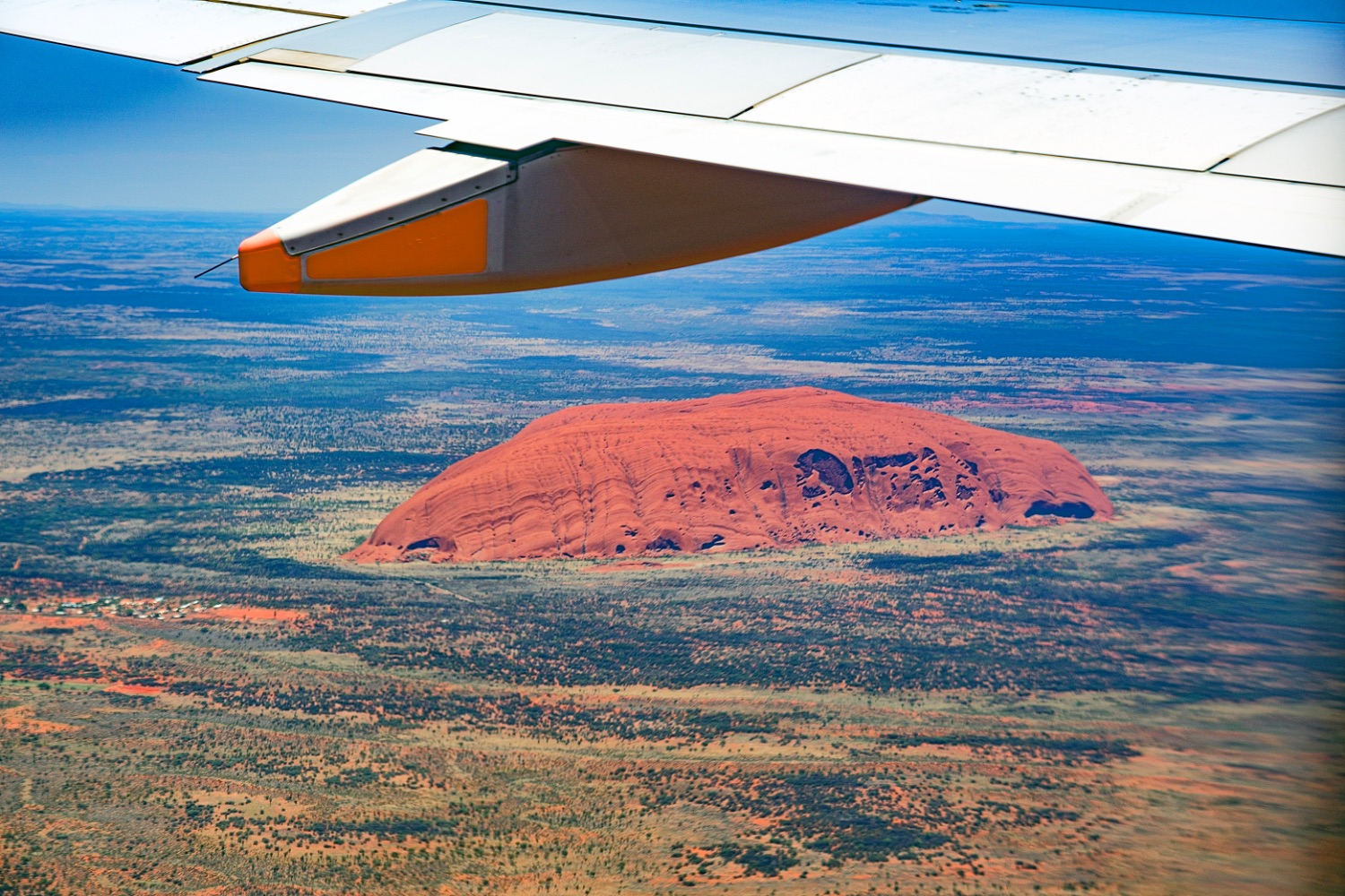 Aerial view of Uluru monolith