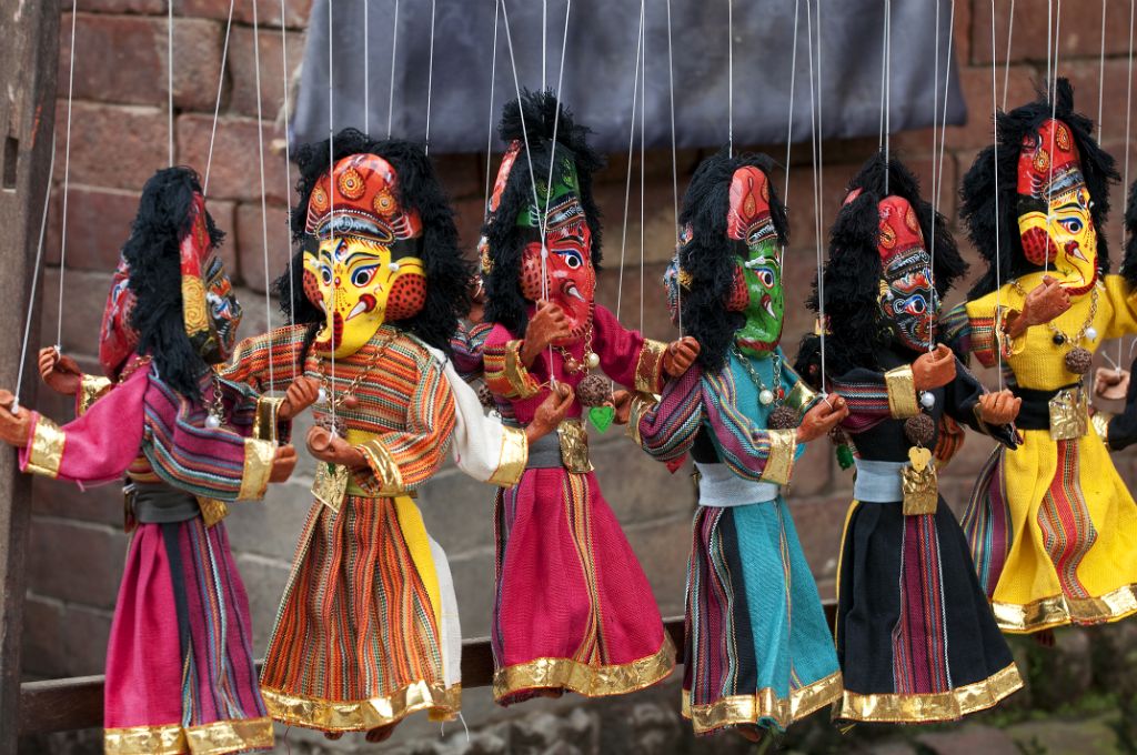Kathmandu, Durbar Square, puppets