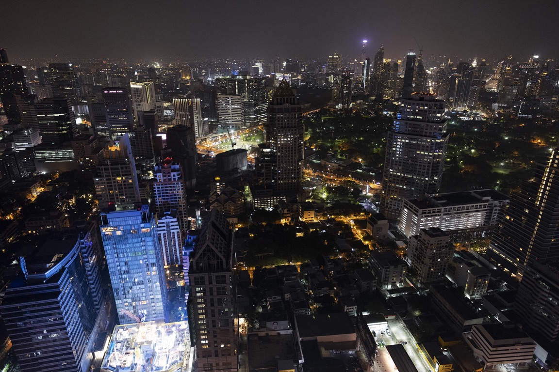 Bangkok, vista nocturna desde el hotel Banyan Tree